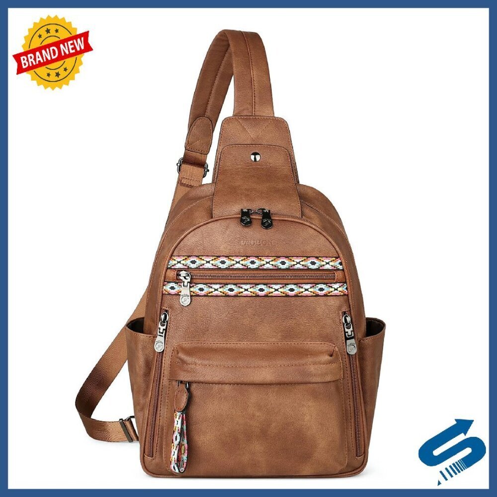 Large Anti-Theft Sling Bag with RFID Protection, 13 Pockets, Travel Purse